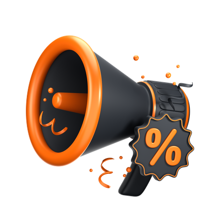 Black Friday Megaphone Promotion  3D Icon