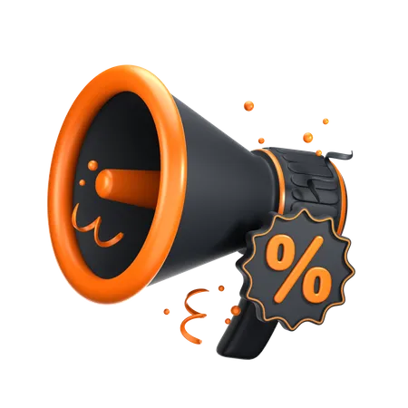 Black Friday Megaphone Promotion  3D Icon