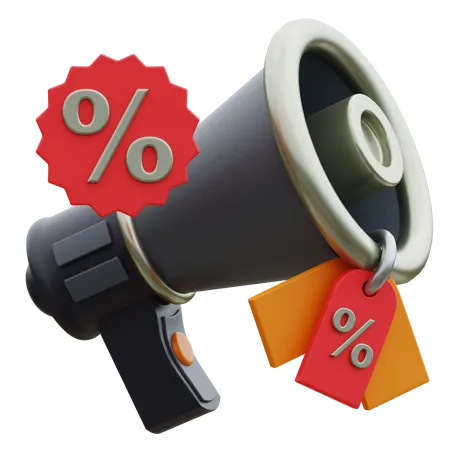 Black Friday Megaphone Promotion  3D Icon