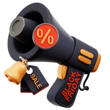 Black Friday Megaphone Promotion  3D Icon