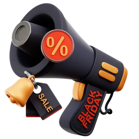 Black Friday Megaphone Promotion  3D Icon