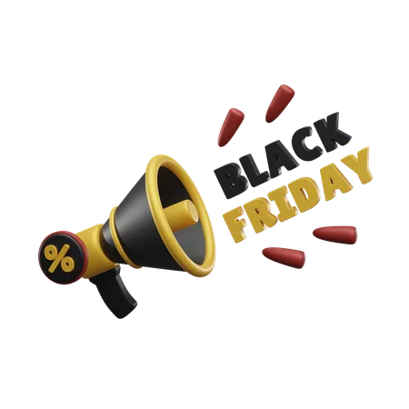 Black Friday Megaphone Promotion  3D Icon