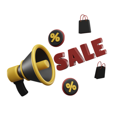 Black Friday Megaphone Sale  3D Icon