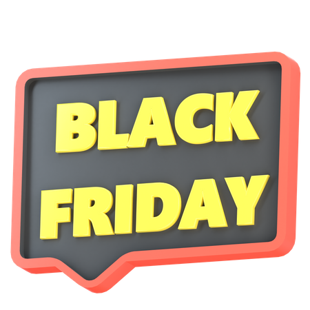 Black Friday Message  3D Icon