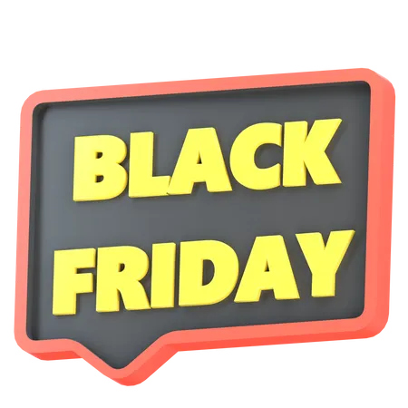 Black Friday Message  3D Icon