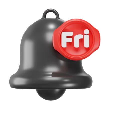 Bell Symbolizing Black Friday Notification 3D Icon