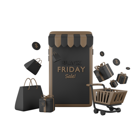 Black Friday online sale  3D Icon
