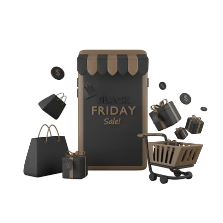 Black Friday online sale  3D Icon