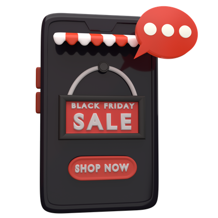 Black Friday Onlineshop  3D Icon