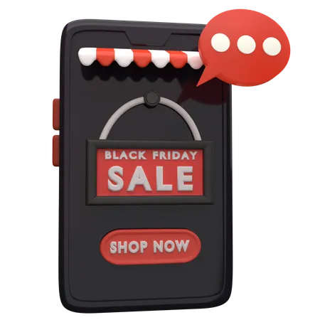 Black Friday Onlineshop  3D Icon