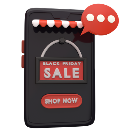 Black Friday Online Shop  3D Icon