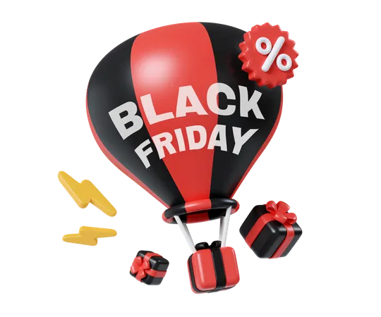 Black Friday Parachute  3D Icon