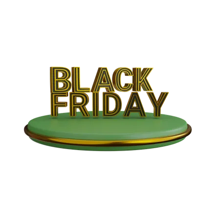 3 D Icon Sale Black Friday Green Color 3D Icon