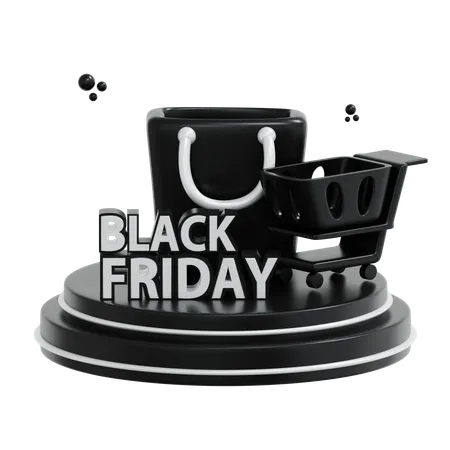 Black Friday Podium  3D Icon