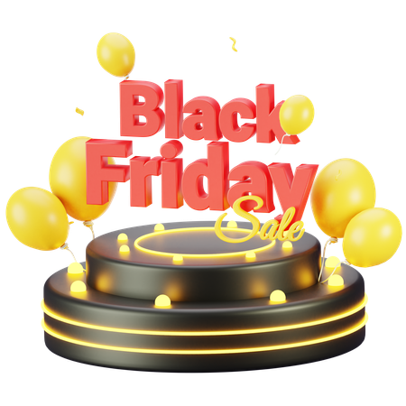 Black Friday Podium  3D Icon