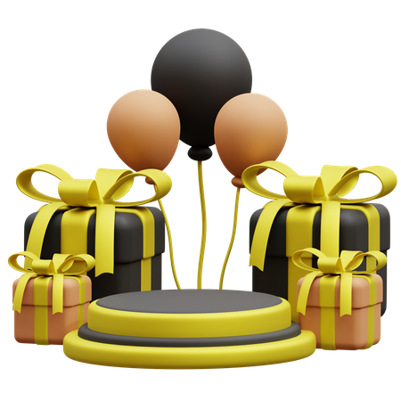 Black Friday Podium  3D Icon