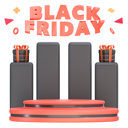 Black Friday Podium  3D Icon