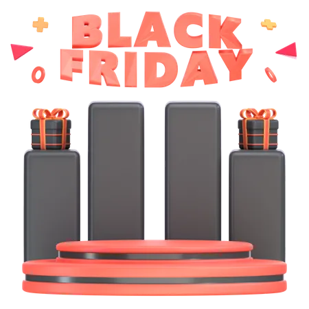 Black Friday Podium  3D Icon