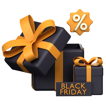 Black Friday Premium Gift  3D Icon