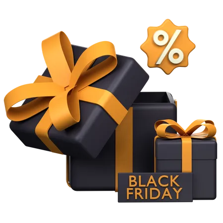 Black Friday Premium Gift  3D Icon