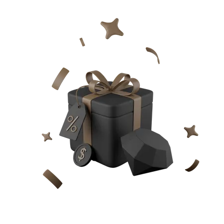 Black Friday Premium Gift  3D Icon