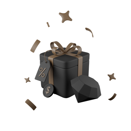 Black Friday Premium Gift  3D Icon