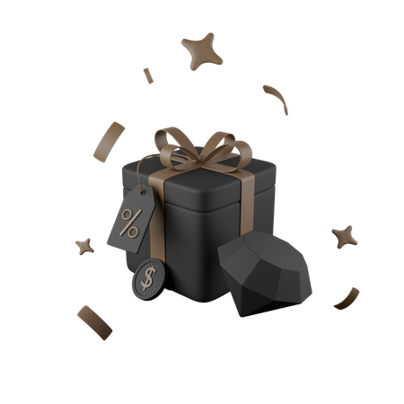 Black Friday Premium Gift 3D Icon