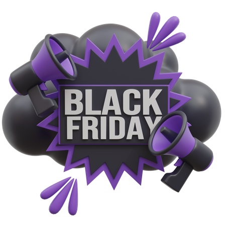 Black Friday Promotion Cloud  3D Icon