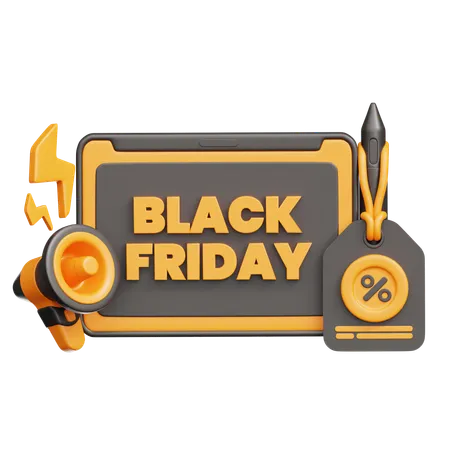 Black Friday Rabatt  3D Icon