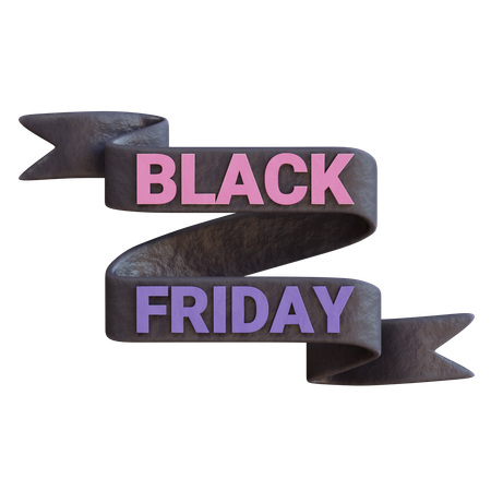 Black Friday Ribbon  3D Icon