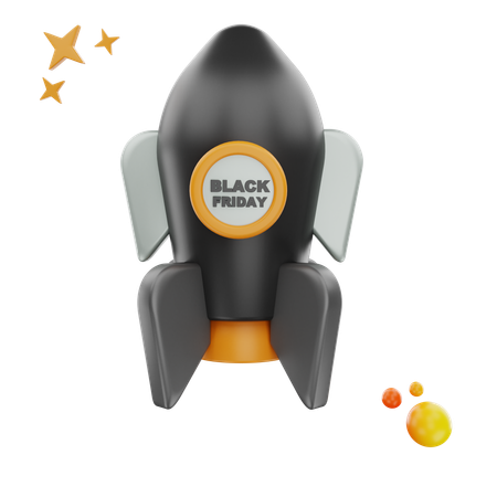 Black Friday Rocket  3D Icon