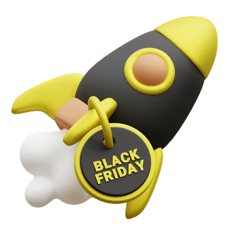 Black Friday Rocket  3D Icon