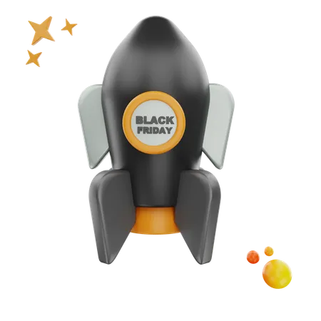 Black Friday Rocket  3D Icon