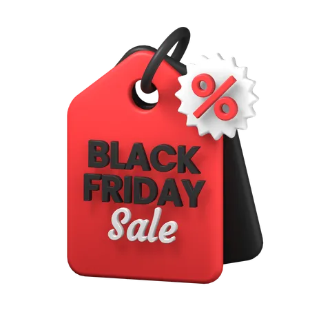 Black Friday Sale Price Tag Discount Promotion 3 D Icon Illustration Design 3D Icon