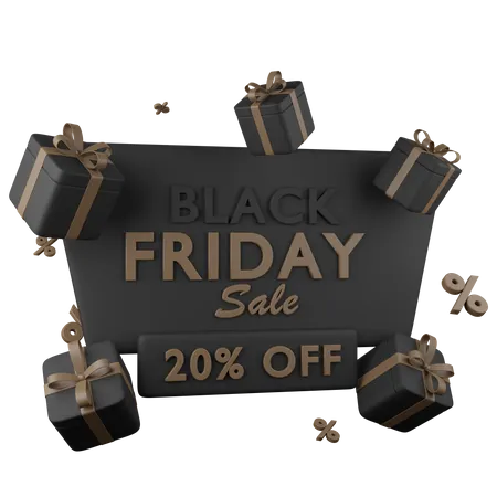 Black Friday Sale 20 Percent Off  3D Icon