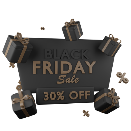 Black Friday Sale 30 Percent Off  3D Icon