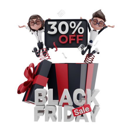 Black Friday Sale  3D Illustration