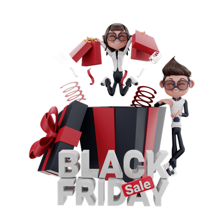 Black Friday Sale  3D Illustration