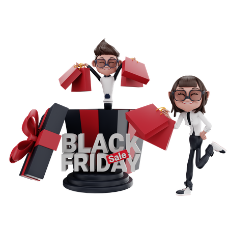 Black Friday Sale  3D Illustration