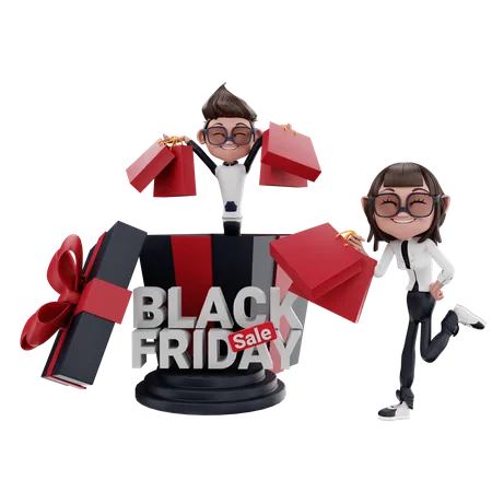 Black Friday Sale  3D Illustration