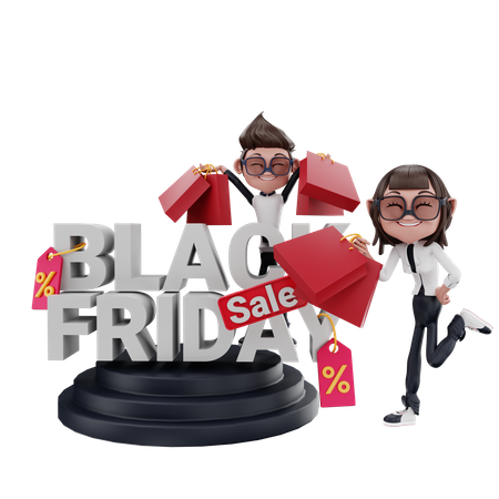 Black Friday Sale  3D Illustration