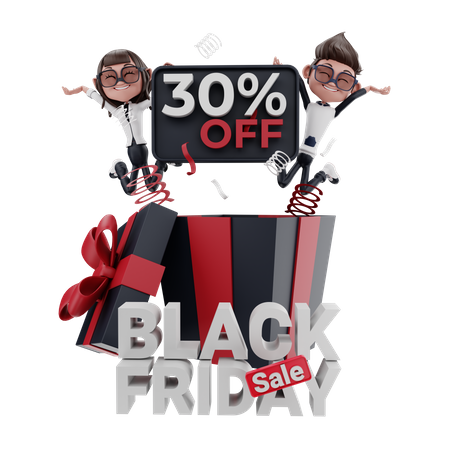Black Friday Sale  3D Illustration