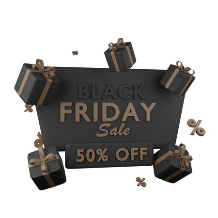 Black Friday Sale: 50 Prozent Rabatt  3D Icon