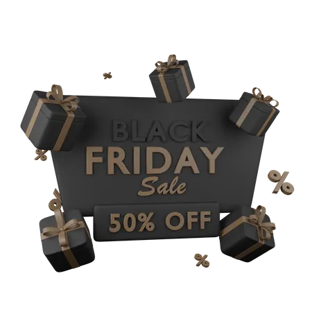 Black Friday Sale: 50 Prozent Rabatt  3D Icon