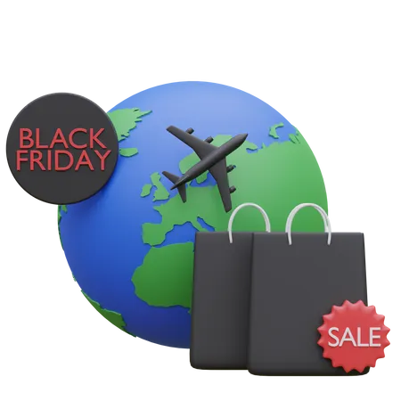 Logistic Shopping Online Black Friday 3 D Illustration 3D Icon