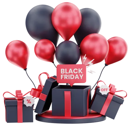 3 D Gift Black Friday Sale 3D Icon
