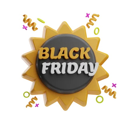 Black Friday Sale Badge  3D Icon