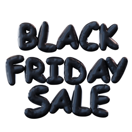 Black Friday Sale Balloon Text  3D Icon