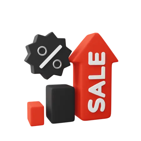 Black Friday Sale Growth  3D Illustration