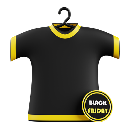 Black Friday Sale In Black Shirt  3D Icon